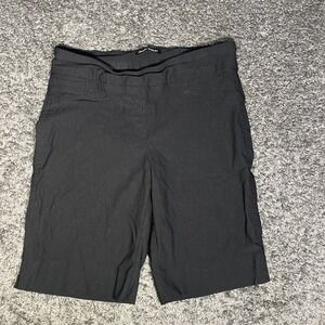 HILLARY RADLEY WOMENS PULL ON BERMUDA SHORTS BLACK M